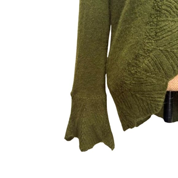 Cabi Mohair Blend Open Front Cardigan Olive Green Forest Fairycore Size Medium - Picture 3 of 5